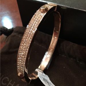 Michael Kors Pave Rose Gold Tone Crystal Bangle